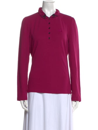 Burberry Brit Mock Neck Long Sleeve Polo