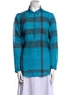 Burberry Brit Plaid Print Long Sleeve Button-Up Top