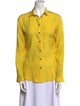 Burberry Brit Silk Long Sleeve Button-Up Top