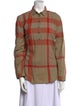Burberry Brit Plaid Print Long Sleeve Button-Up Top