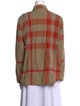 Burberry Brit Plaid Print Long Sleeve Button-Up Top