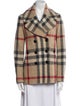Burberry Brit Wool Plaid Print Coat