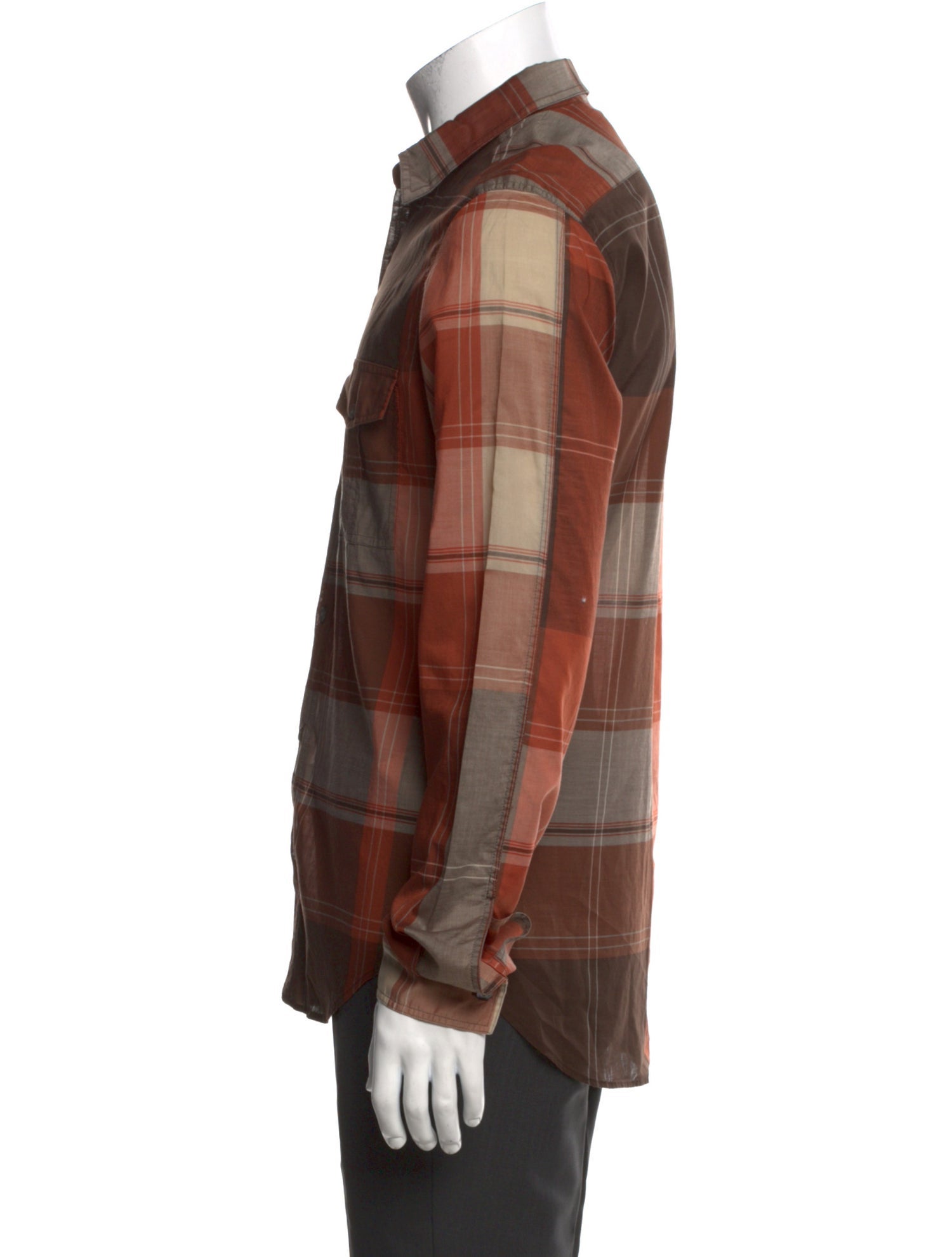 Burberry Brit Plaid Print Long Sleeve Shirt