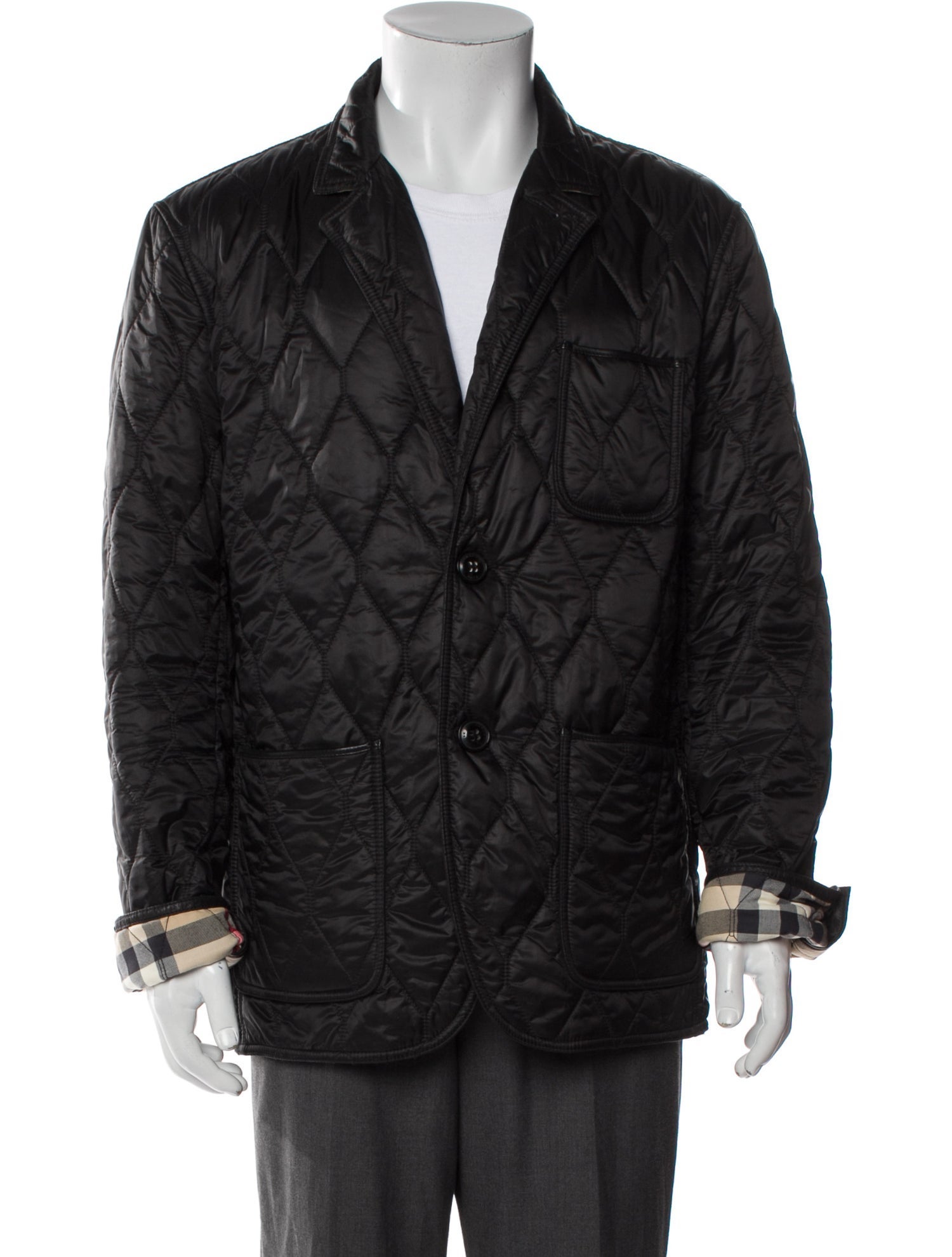 Burberry Brit Nova Check Pattern Puffer Coat