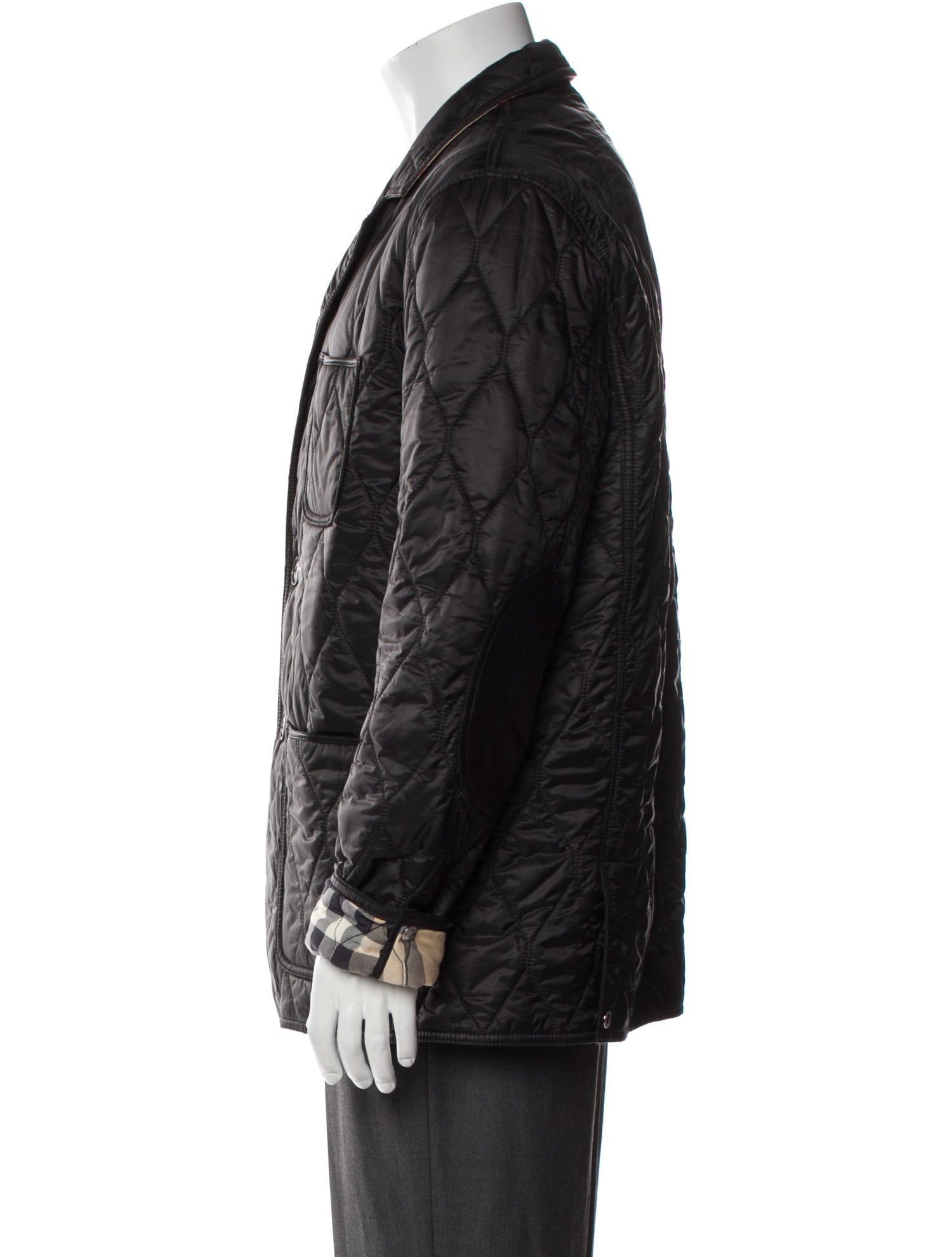 Burberry Brit Nova Check Pattern Puffer Coat