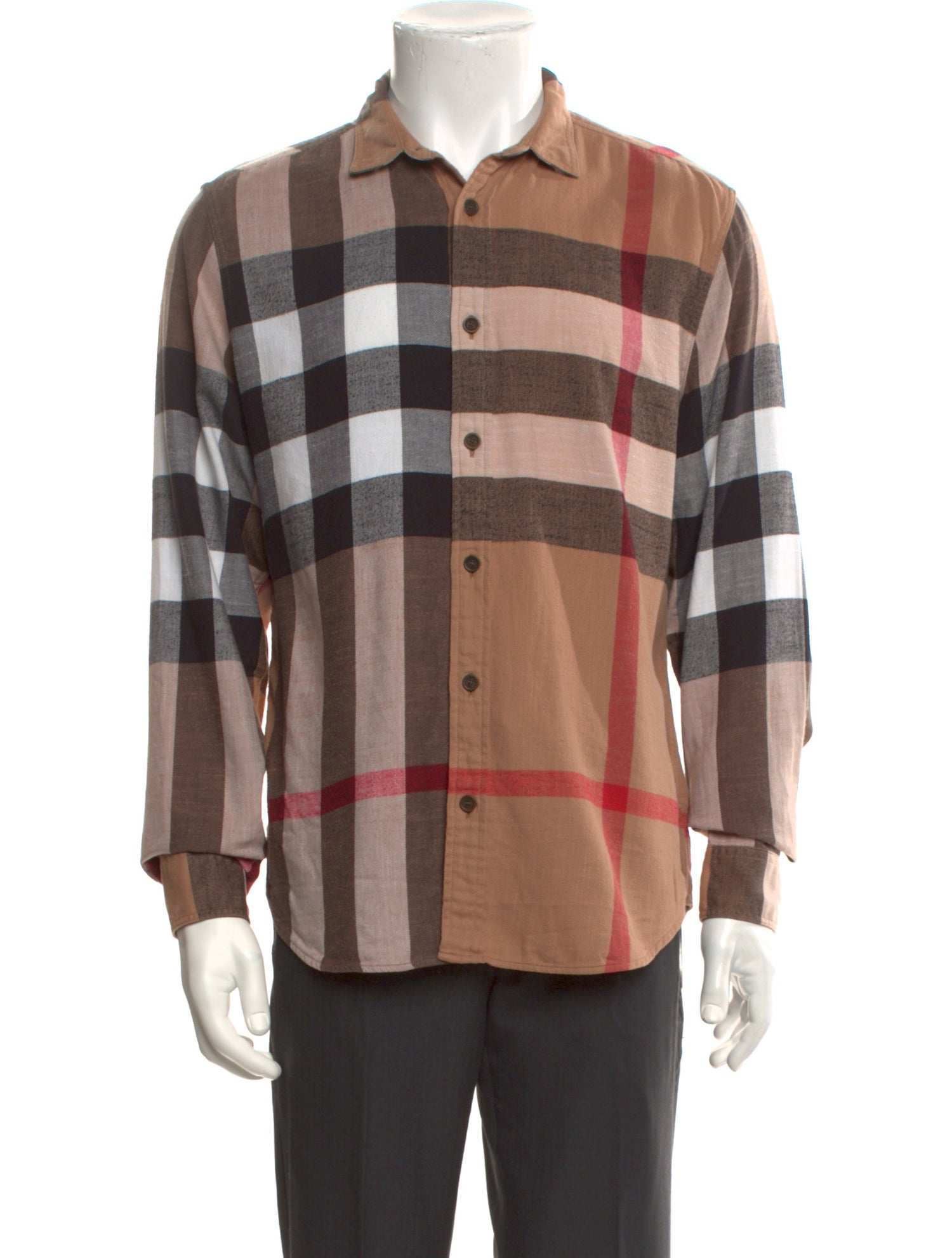 Burberry Brit Exploded Check Pattern Long Sleeve Shirt