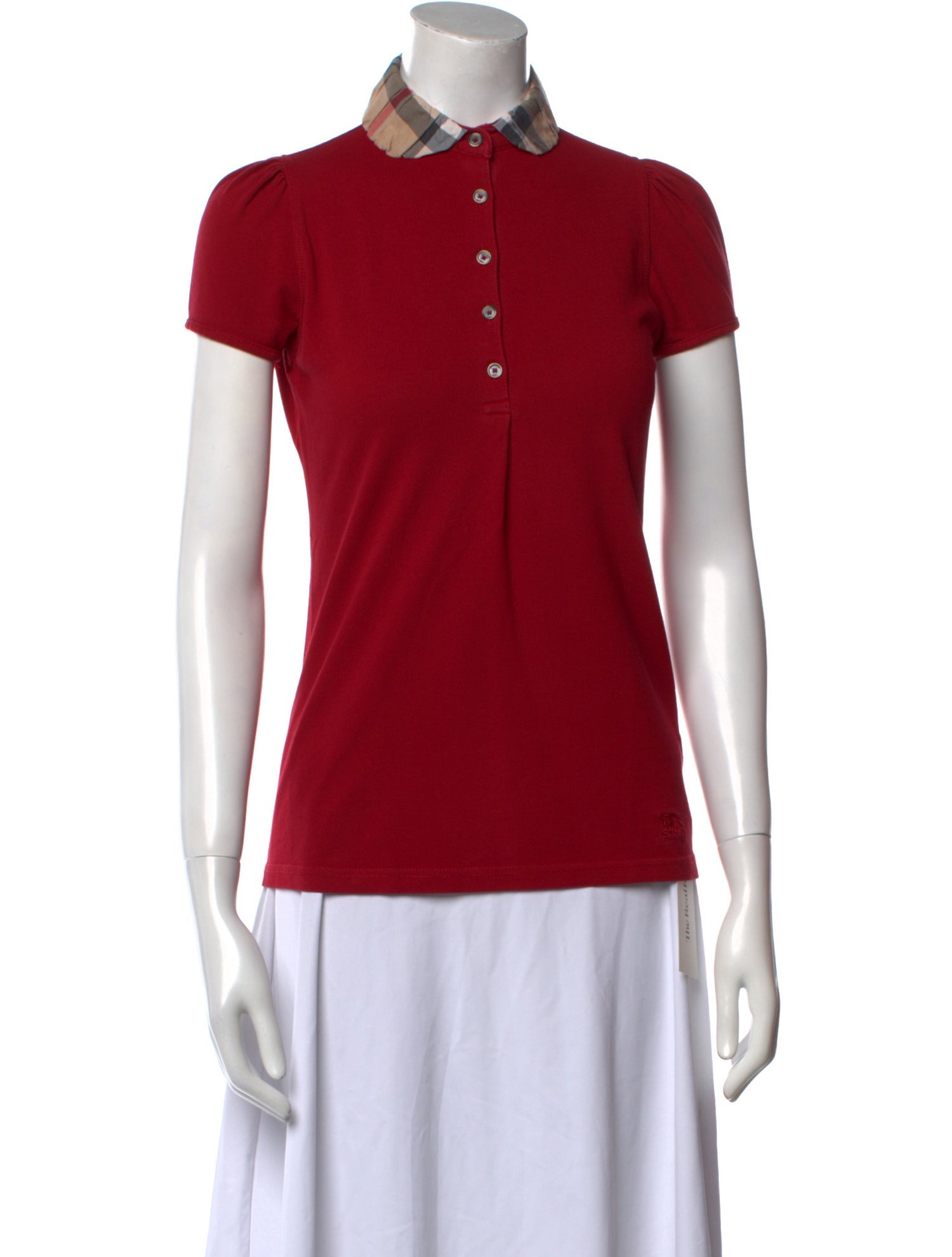 Burberry Brit Mock Neck Short Sleeve Polo