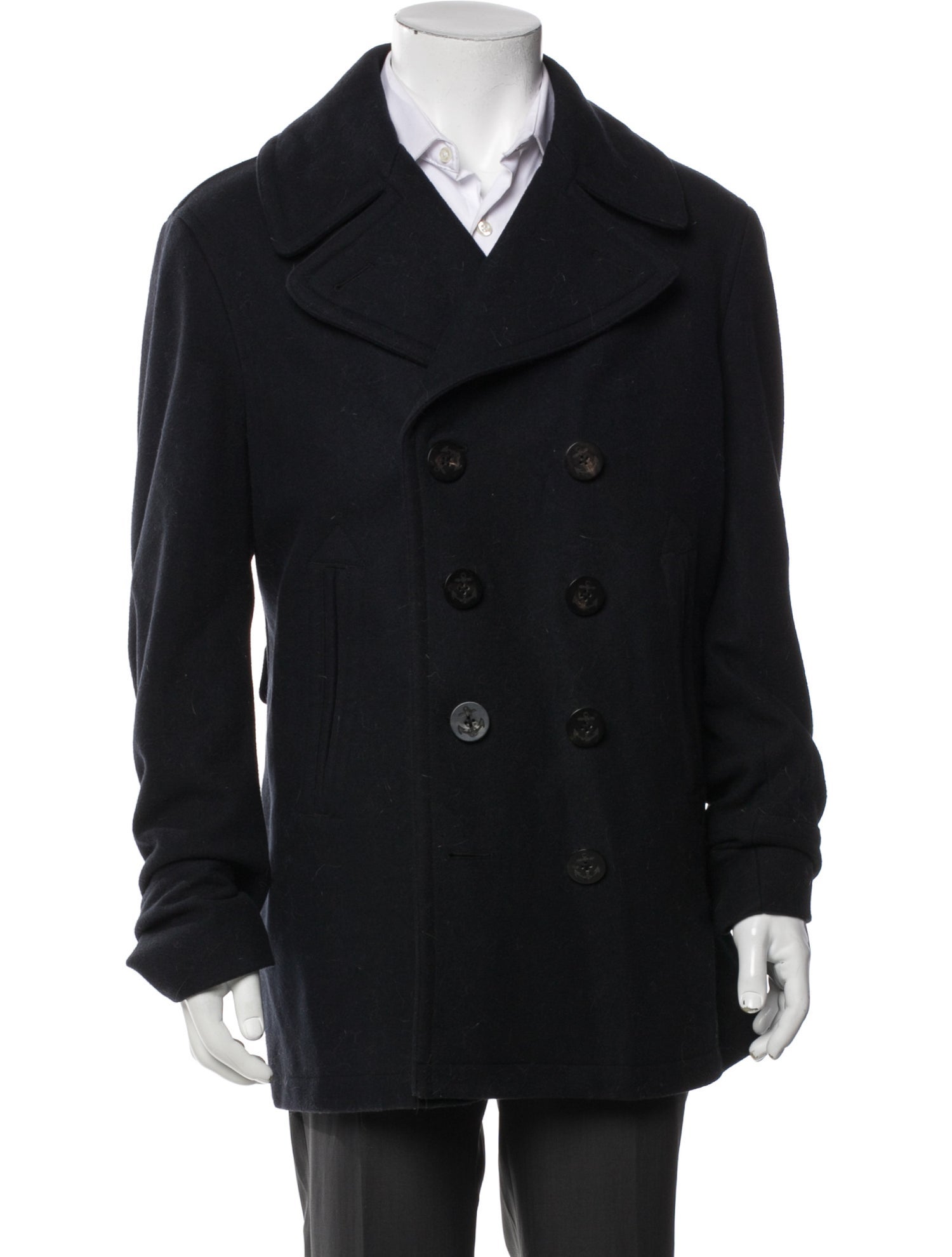 Burberry Brit Abstract Check Wool Peacoat