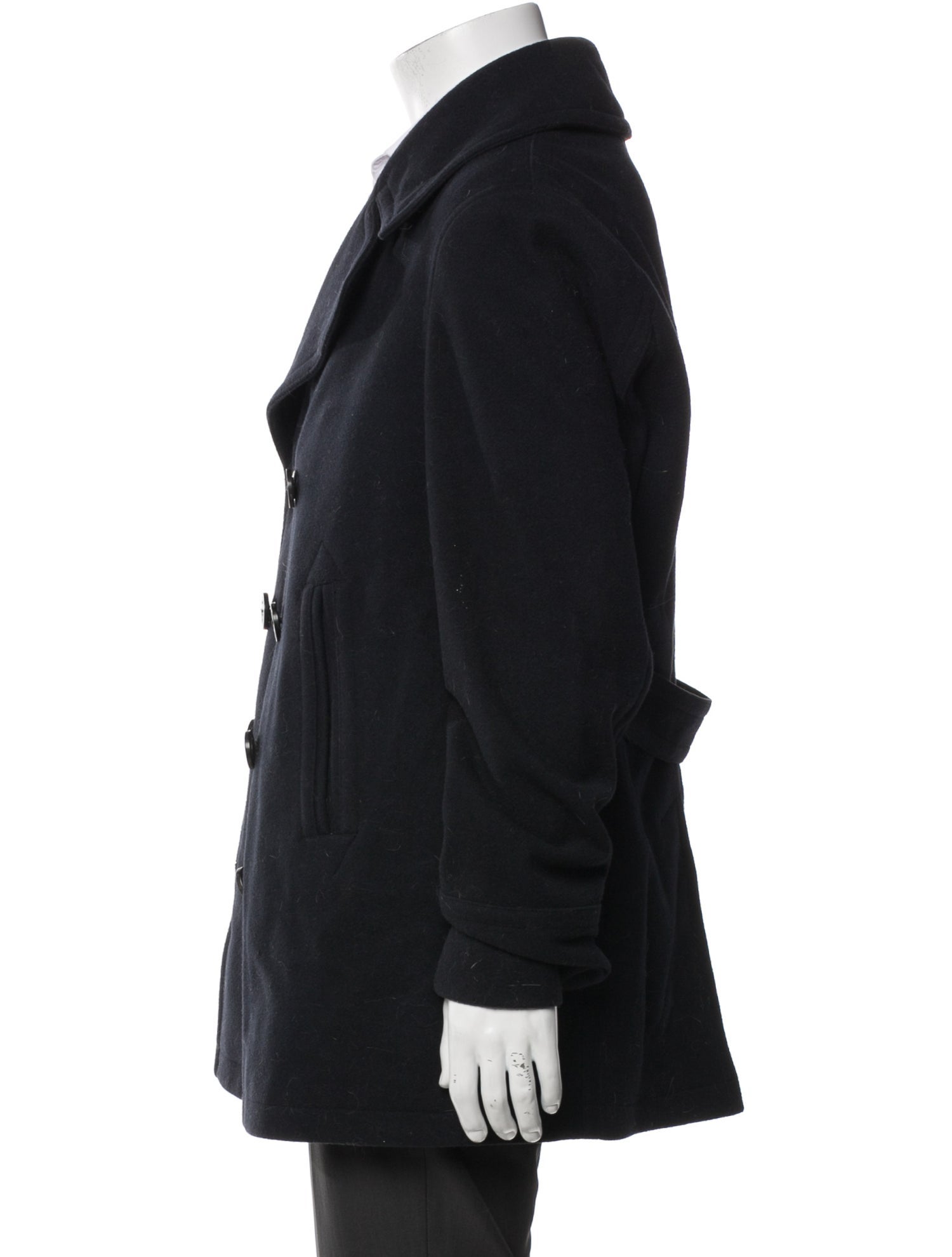 Burberry Brit Abstract Check Wool Peacoat