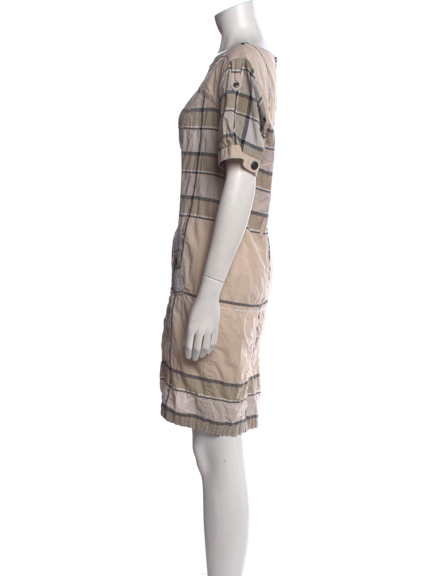 Burberry Brit Plaid Print Knee-Length Dress