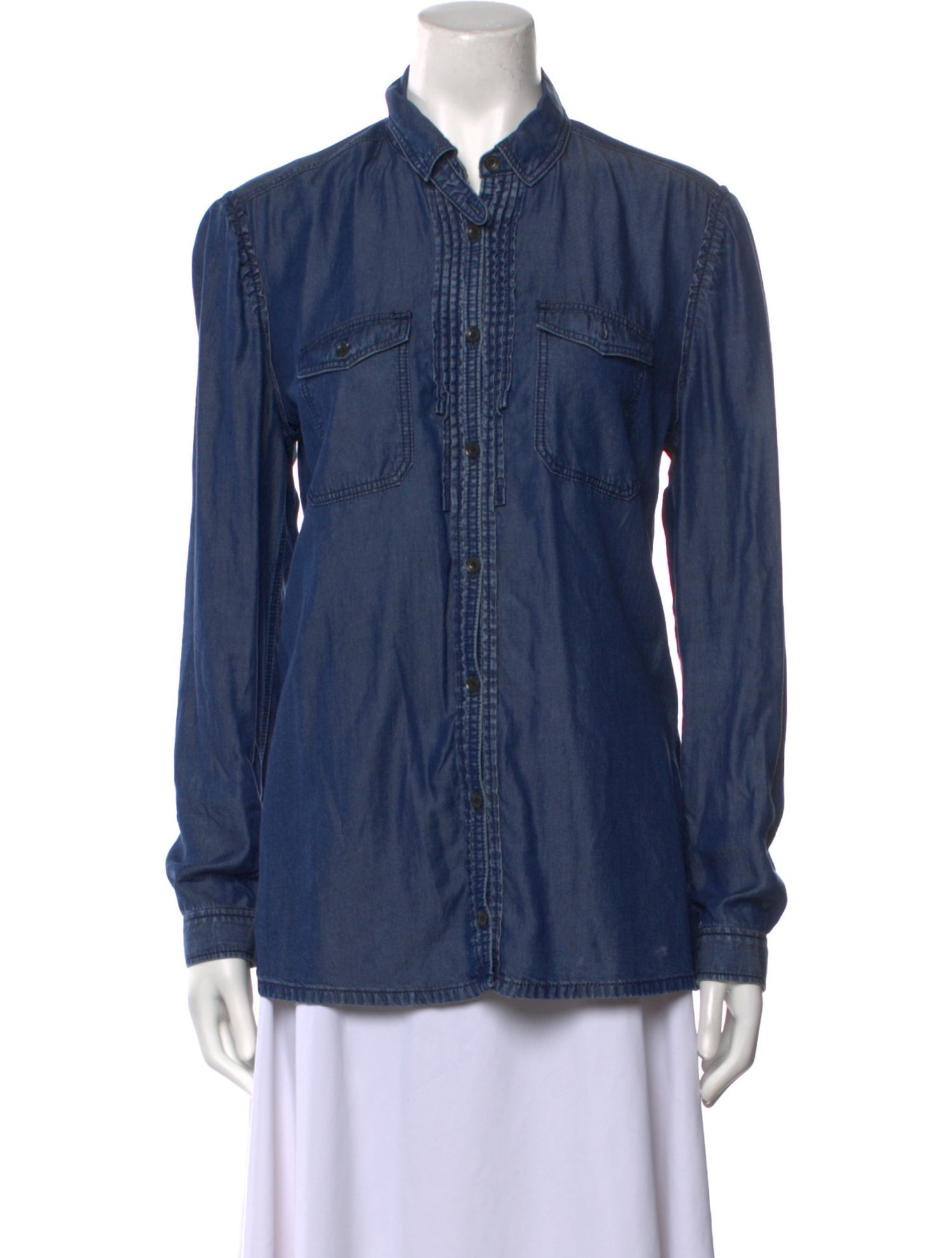 Burberry Brit Long Sleeve Button-Up Top