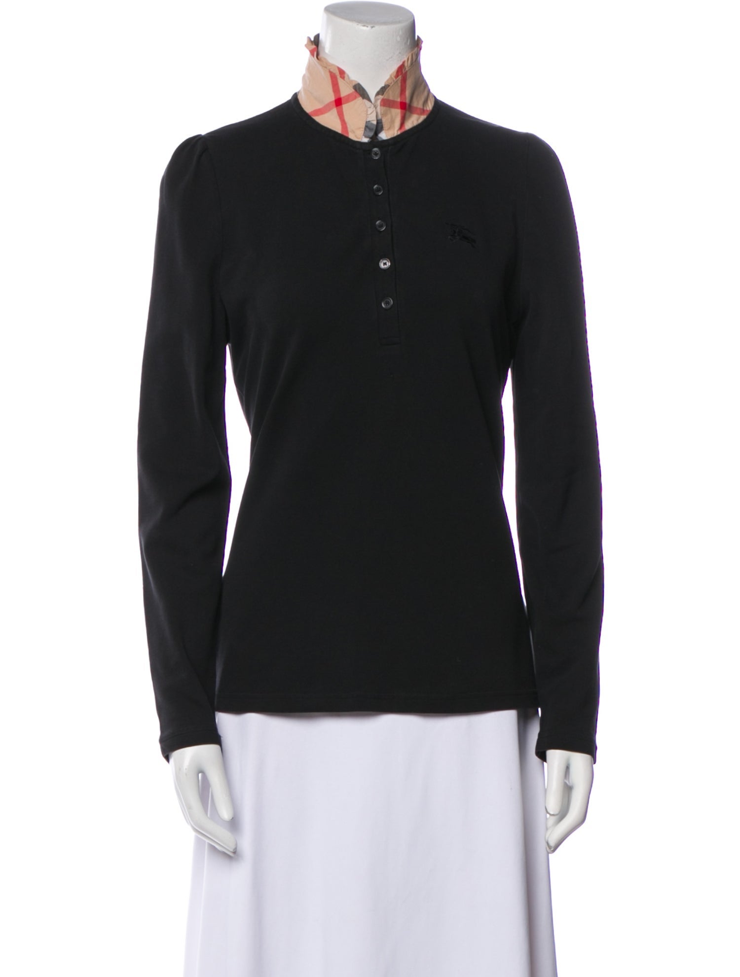 Burberry Brit Mock Neck Long Sleeve Polo