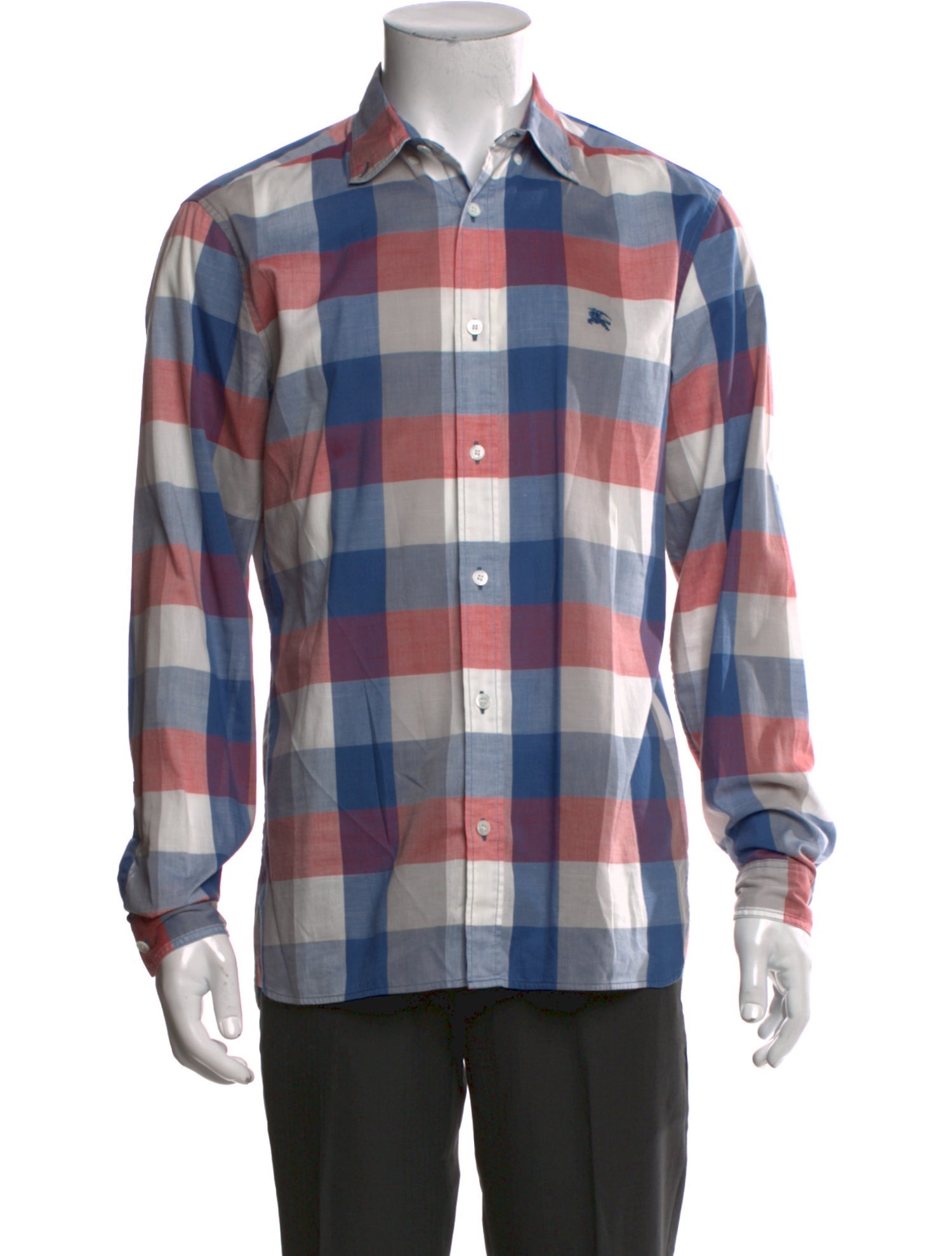 Burberry Brit Plaid Print Long Sleeve Shirt