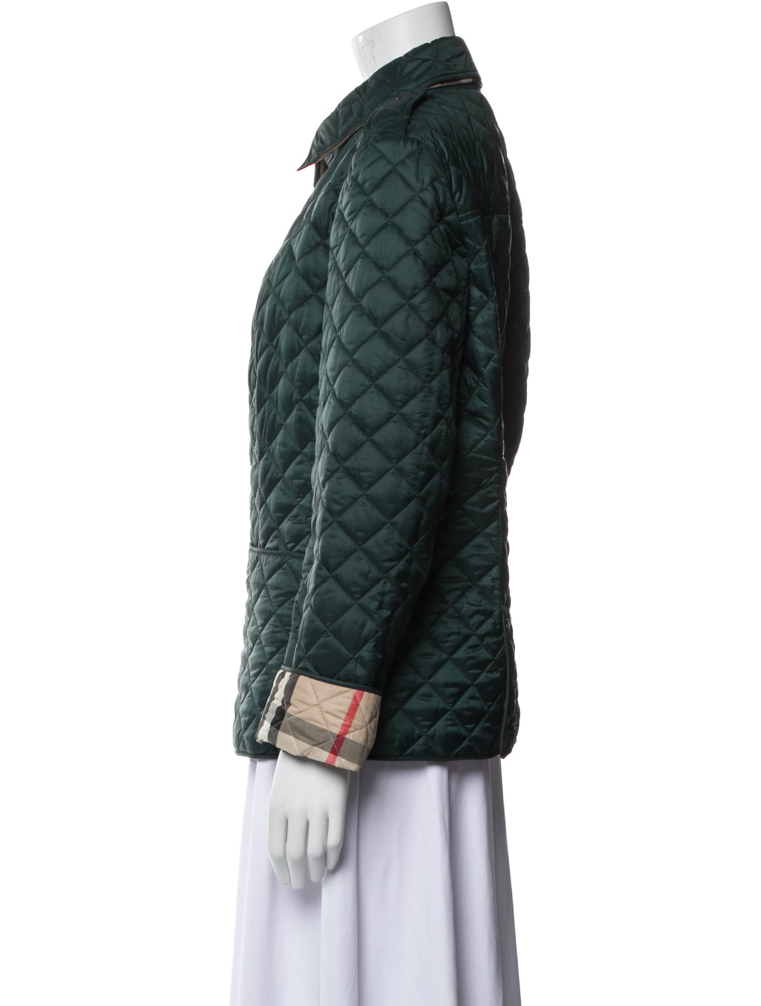 Burberry Brit Nylon Plaid Print Utility Jacket