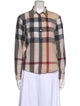 Burberry Brit Plaid Print Long Sleeve Button-Up Top