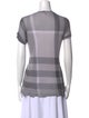 Burberry Brit Plaid Print Scoop Neck T-Shirt