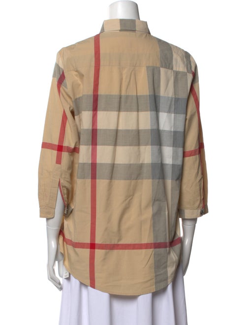 Burberry Brit Plaid Print Three-Quarter Sleeve Tunic