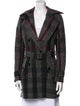 Burberry Brit Virgin Wool Plaid Print Coat