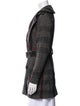 Burberry Brit Virgin Wool Plaid Print Coat