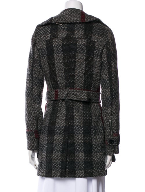 Burberry Brit Virgin Wool Plaid Print Coat