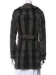 Burberry Brit Virgin Wool Plaid Print Coat