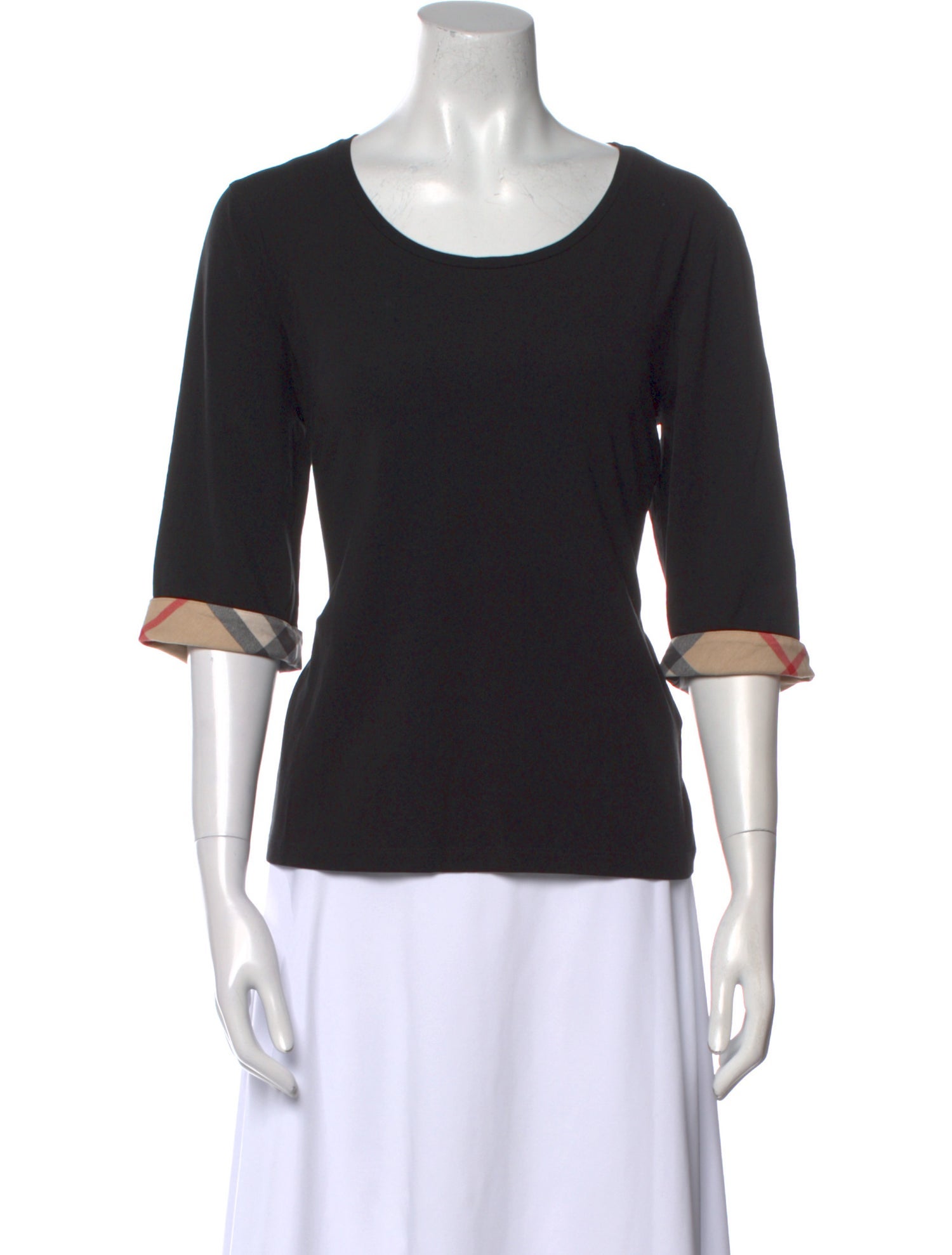 Burberry Brit Scoop Neck Three-Quarter Sleeve T-Shirt