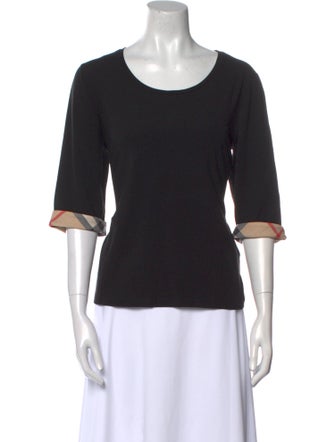 Burberry Brit Scoop Neck Three-Quarter Sleeve T-Shirt