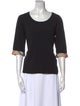 Burberry Brit Scoop Neck Three-Quarter Sleeve T-Shirt