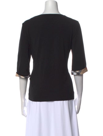Burberry Brit Scoop Neck Three-Quarter Sleeve T-Shirt