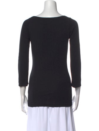 Burberry Brit Scoop Neck Three-Quarter Sleeve T-Shirt