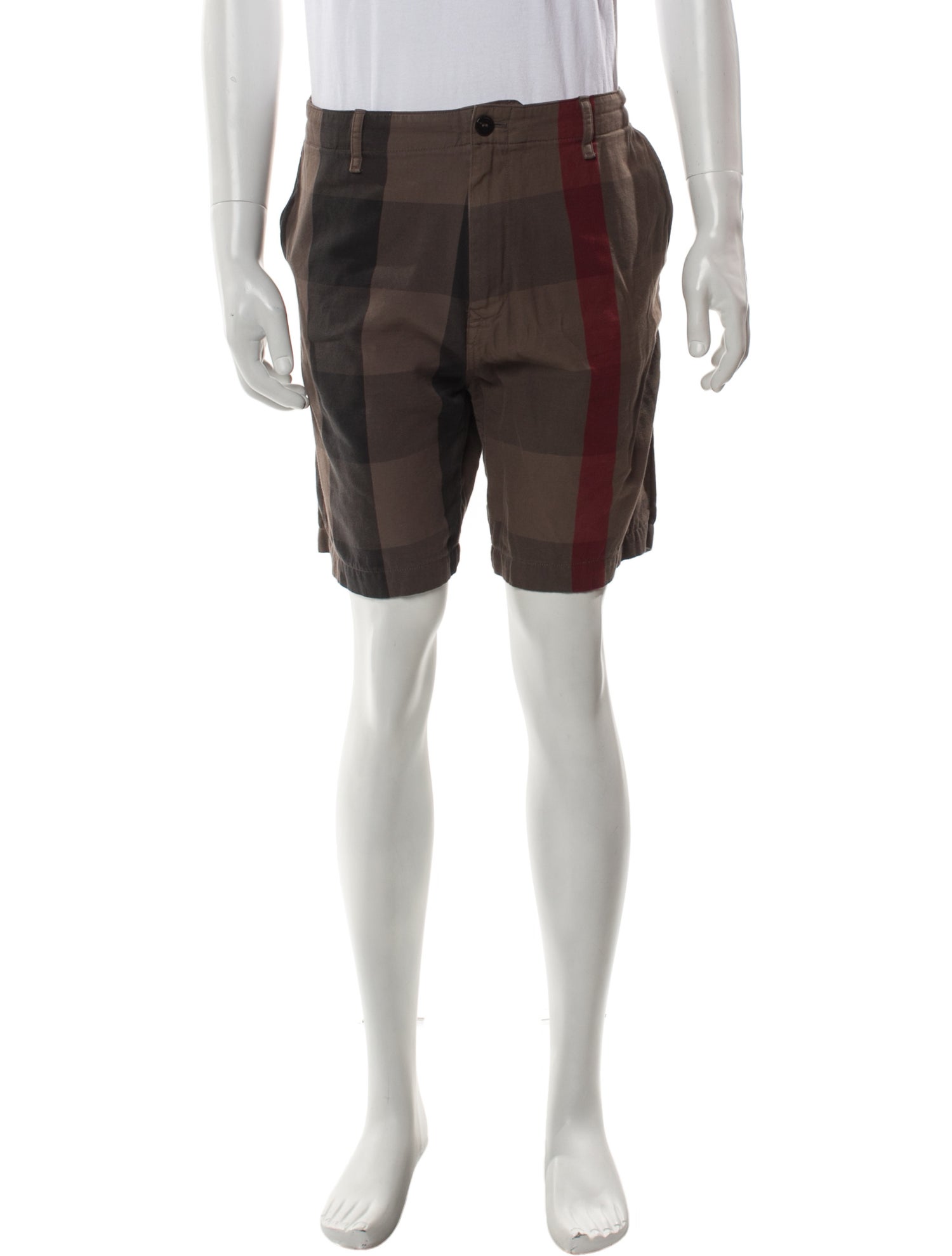 Burberry Brit Plaid Print Flat Front Shorts