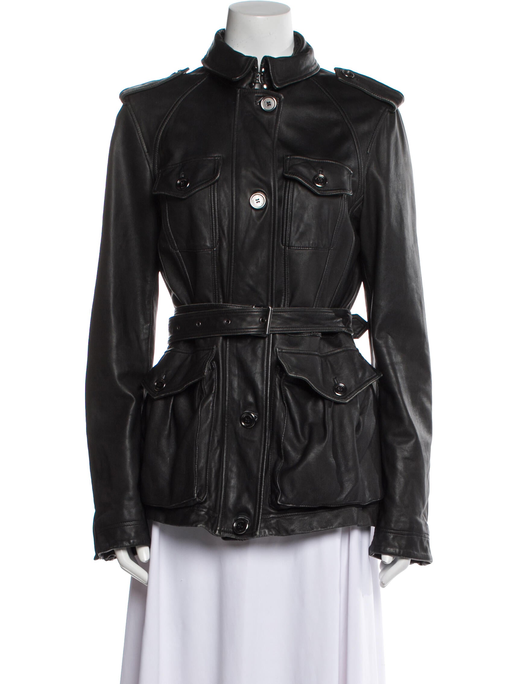 Burberry Brit Leather Utility Jacket