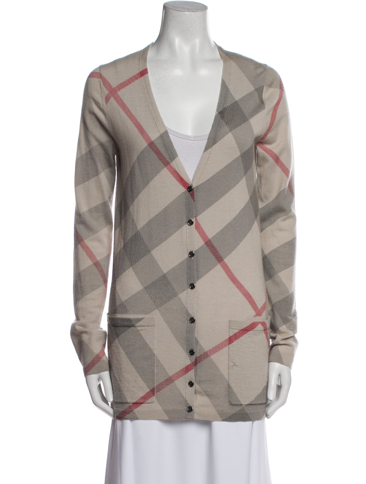 Burberry Brit Merino Wool Plaid Print Sweater