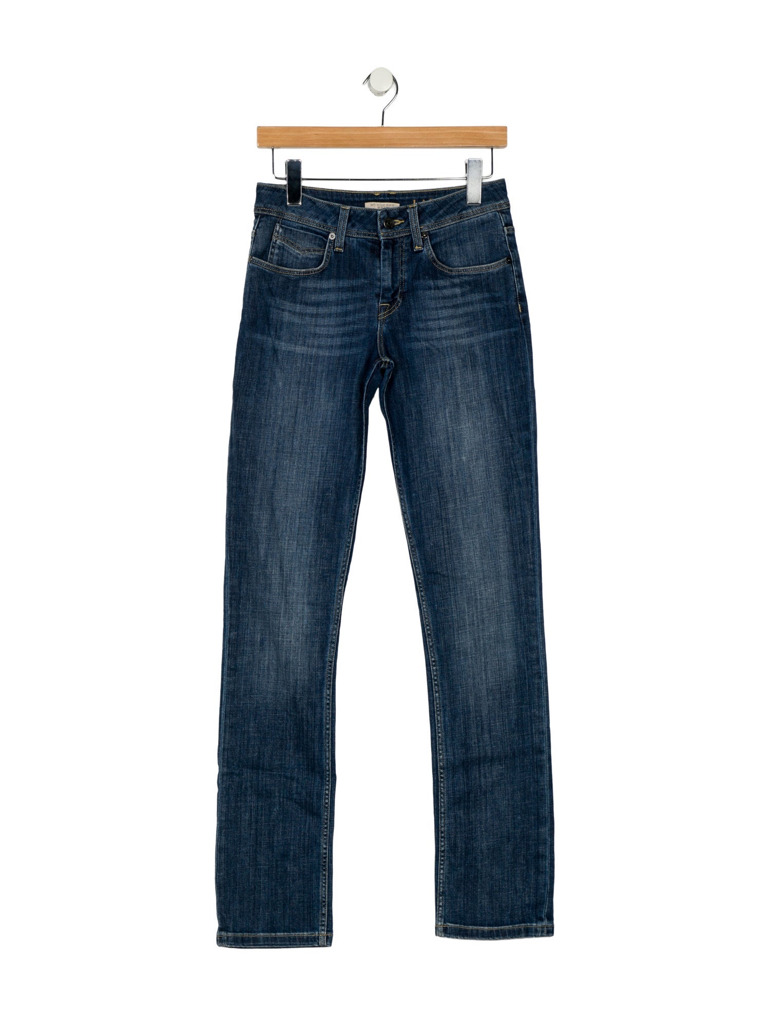 Burberry Brit Mid-Rise Straight Leg Jeans