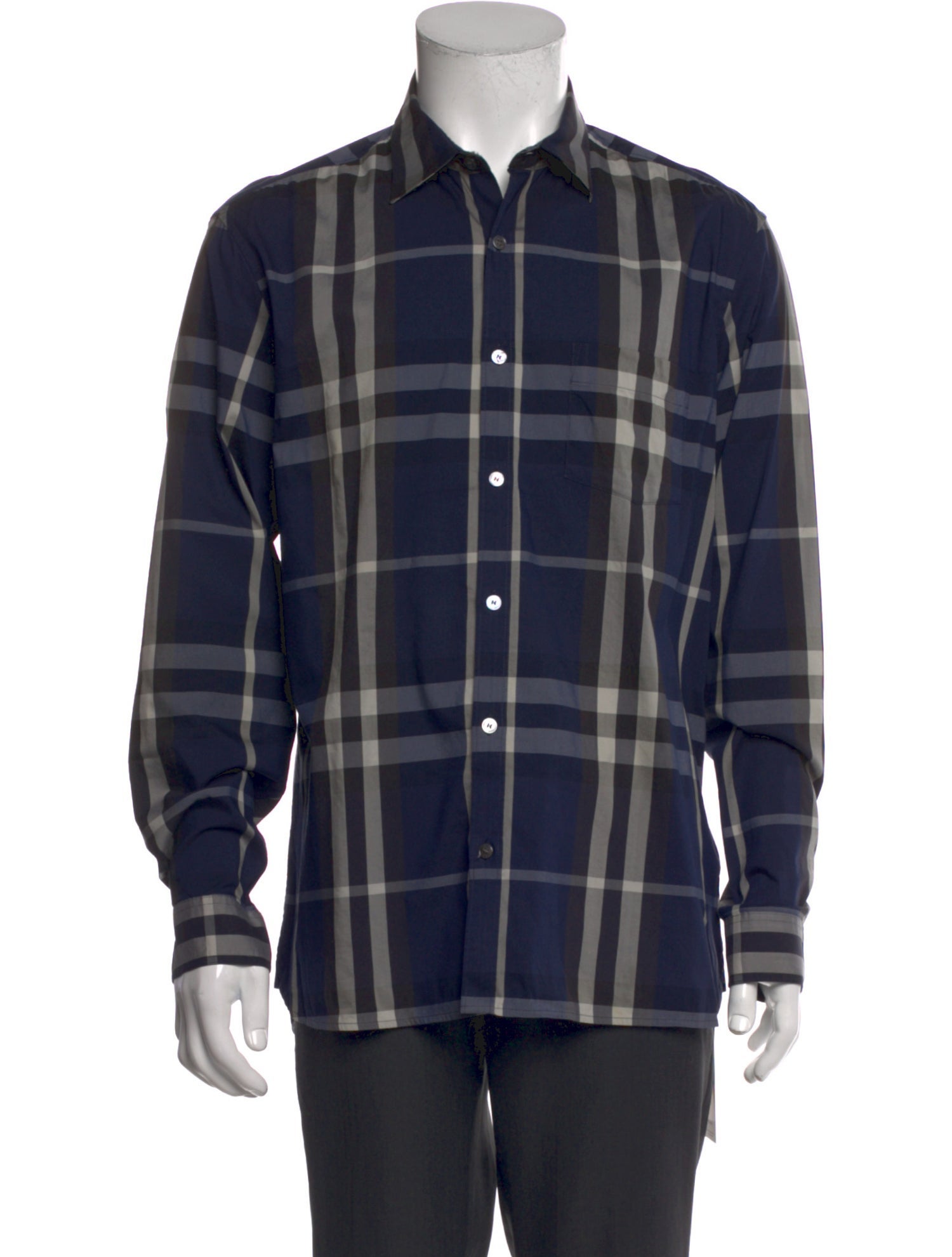 Burberry Brit Plaid Print Long Sleeve Shirt