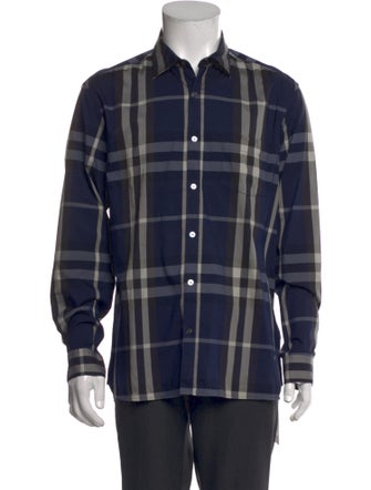 Burberry Brit Plaid Print Long Sleeve Shirt