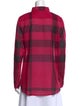 Burberry Brit Plaid Print Long Sleeve Button-Up Top