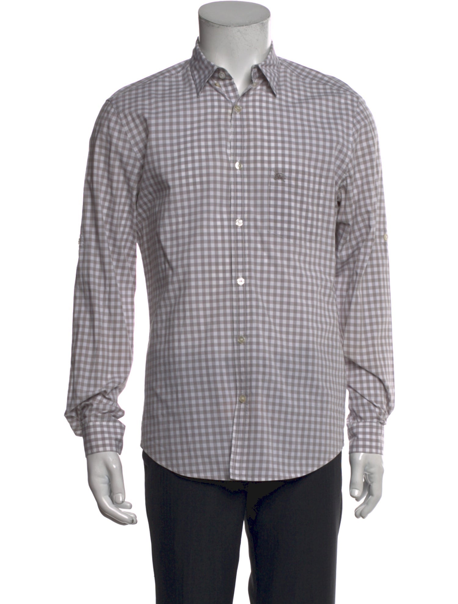 Burberry Brit Plaid Print Long Sleeve Dress Shirt