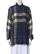 Burberry Brit Plaid Print Long Sleeve Button-Up Top
