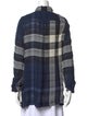 Burberry Brit Plaid Print Long Sleeve Button-Up Top