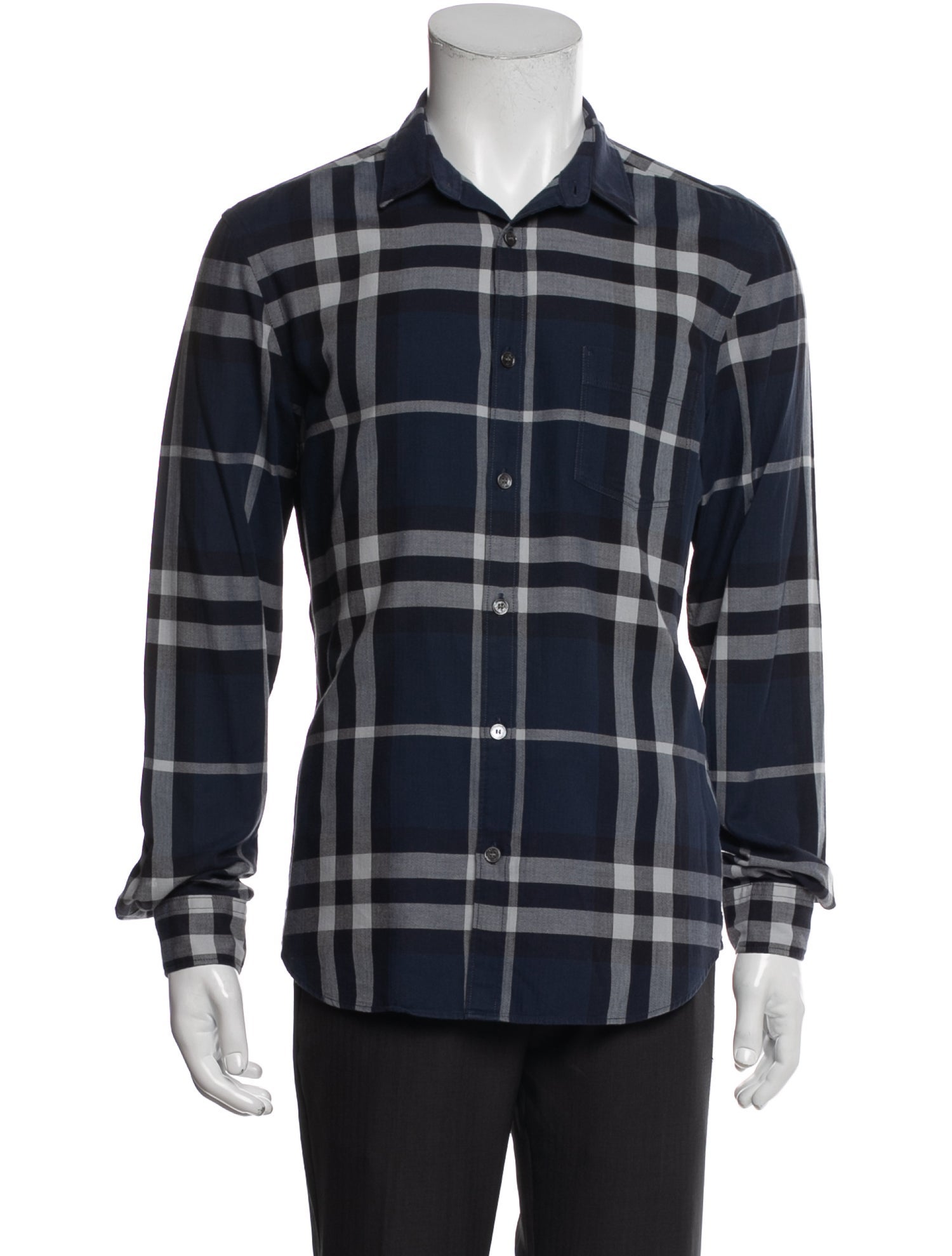 Burberry Brit Nova Check Pattern Long Sleeve Dress Shirt