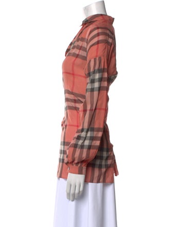 Burberry Brit Plaid Print Mock Neck Tunic
