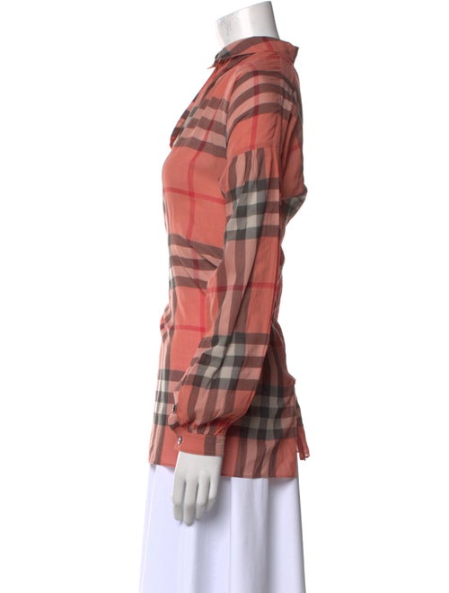 Burberry Brit Plaid Print Mock Neck Tunic