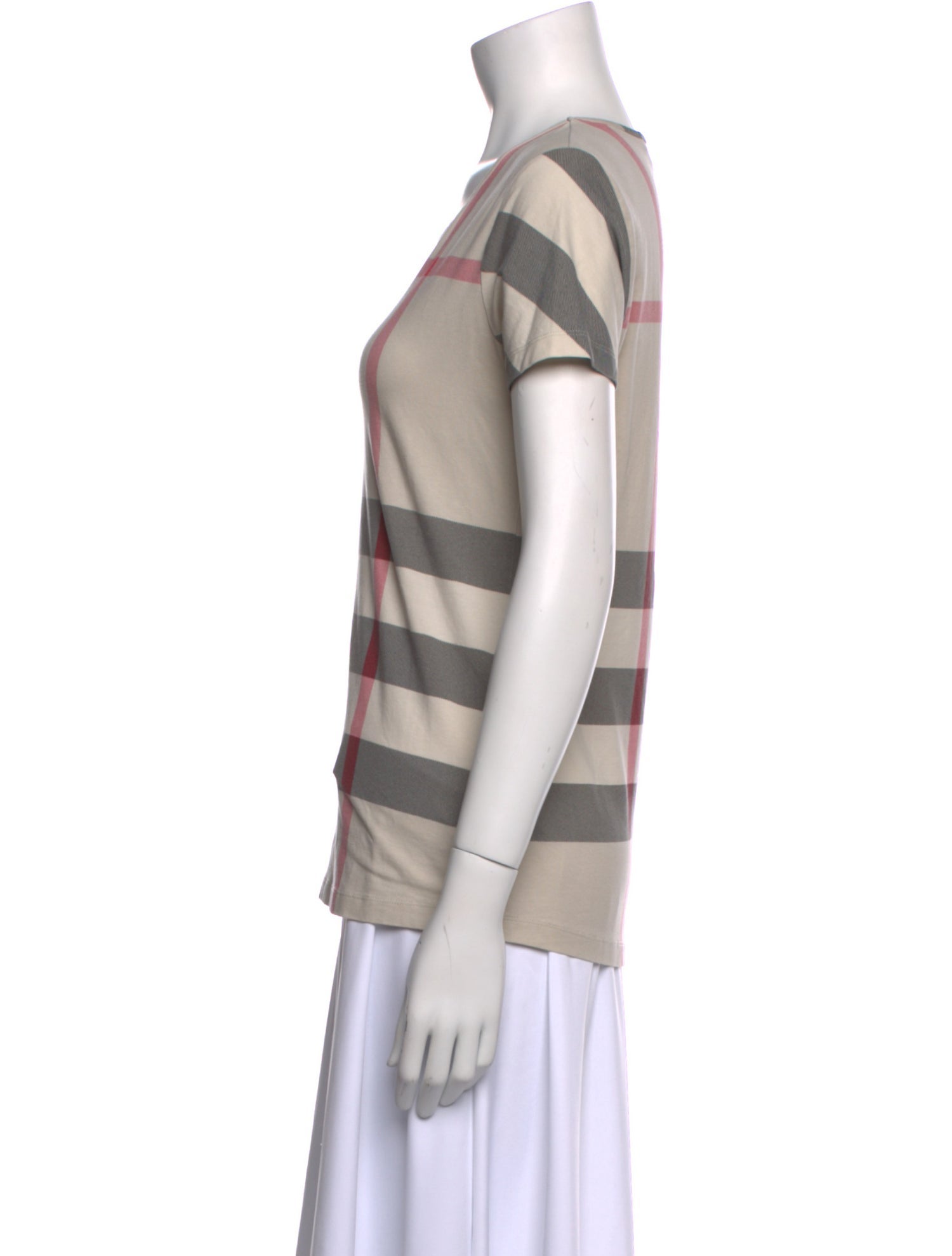 Burberry Brit Plaid Print Crew Neck T-Shirt