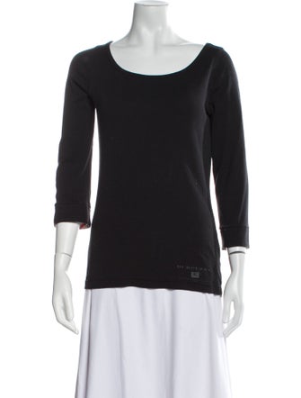 Burberry Brit Scoop Neck Three-Quarter Sleeve T-Shirt