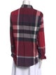 Burberry Brit Plaid Print Long Sleeve Button-Up Top