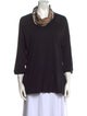 Burberry Brit Cowl Neck Three-Quarter Sleeve Top