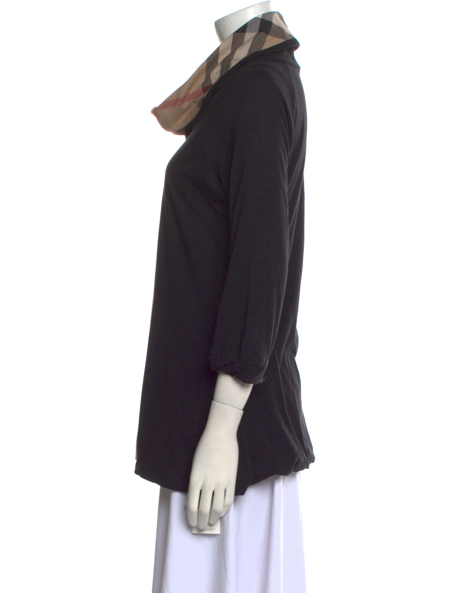 Burberry Brit Cowl Neck Three-Quarter Sleeve Top