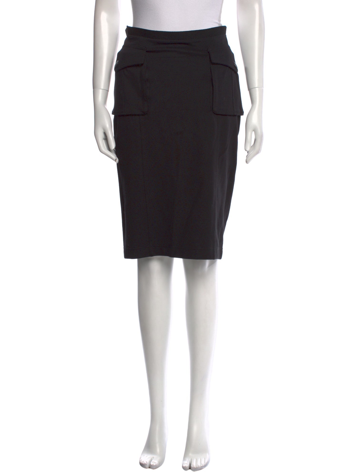 Burberry Brit Leather Trim Embellishment Knee-Length Skirt