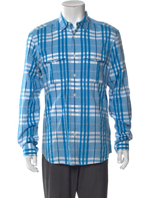 Burberry Brit Plaid Print Long Sleeve Dress Shirt